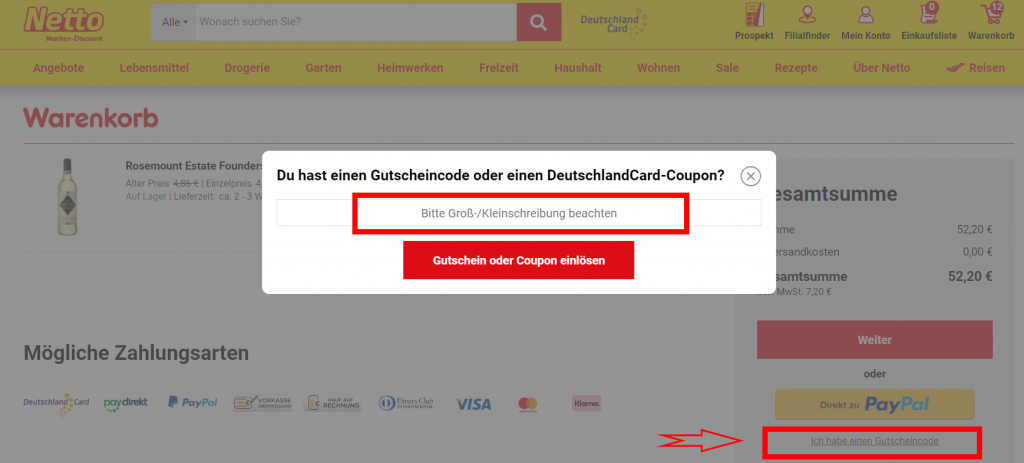 Netto Gutscheincode