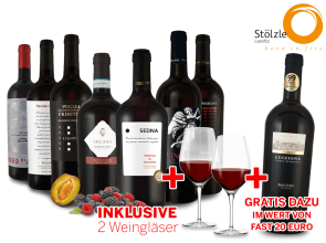 Kennenlernpaket Farnese Vini aus Italien inkl. 2 Gläser und 1 Flasche EDIZIONE gratis bei ebrosia